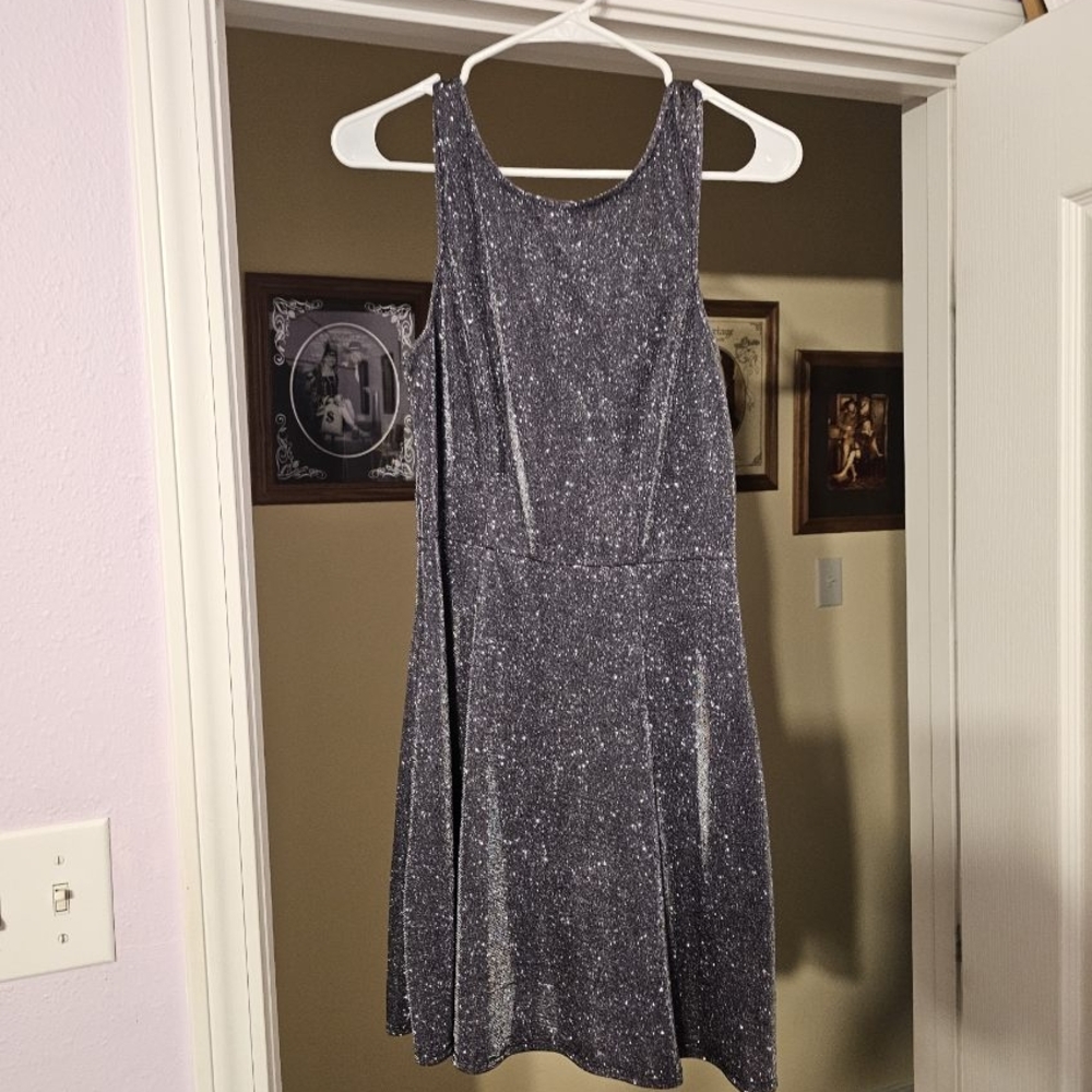Elegant Sparkle Gray Dress